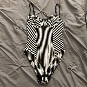 American Apparel Striped Bodysuit Bustier - M
